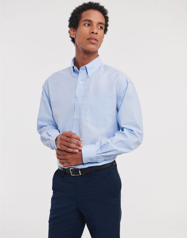 932M Russell Collection Men's L/Sleeve Oxford Shirt