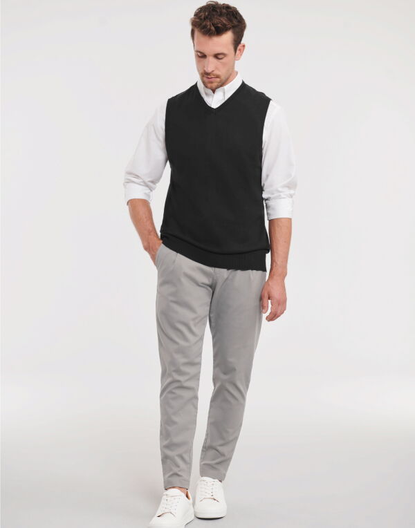 716M Russell Collection V-Neck Sleeveless Knitted Pullover