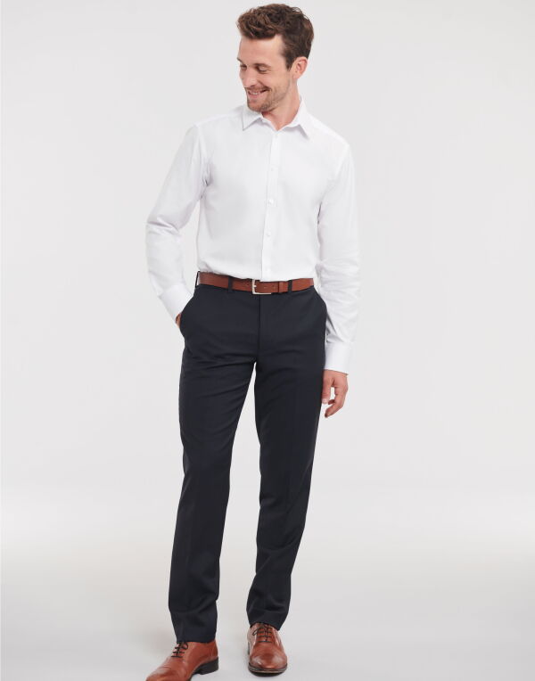962M Russell Collection Men's L/Sleeve Herringbone Shirt