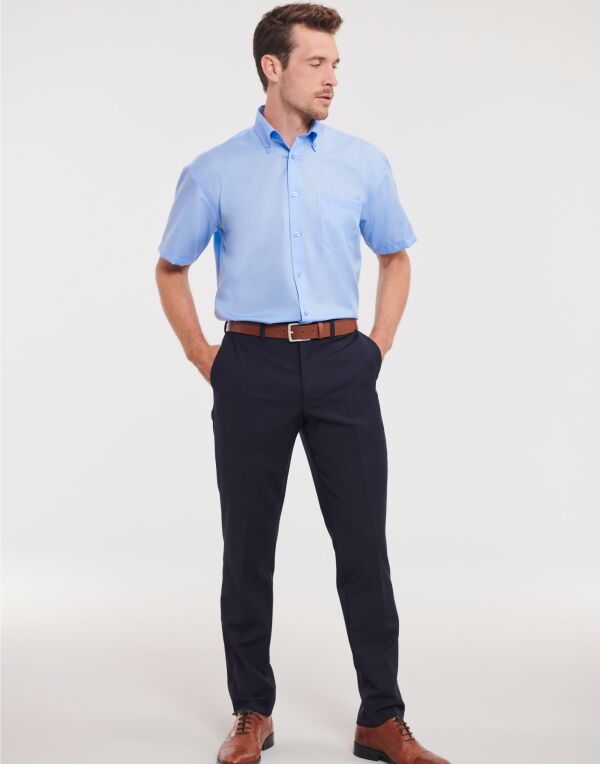 957M Russell Collection Men's S/Sleeve Non-Iron Shirt