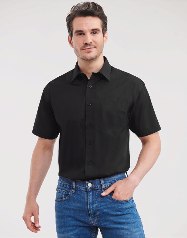 935M Russell Collection Men's S/Sleeve Polycotton Shirt