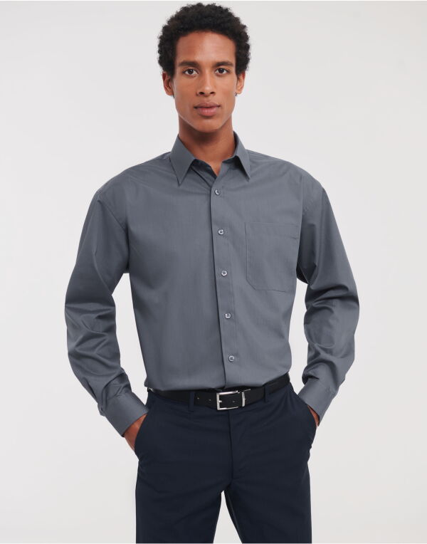 934M Russell Collection Men's L/Sleeve Polycotton Shirt