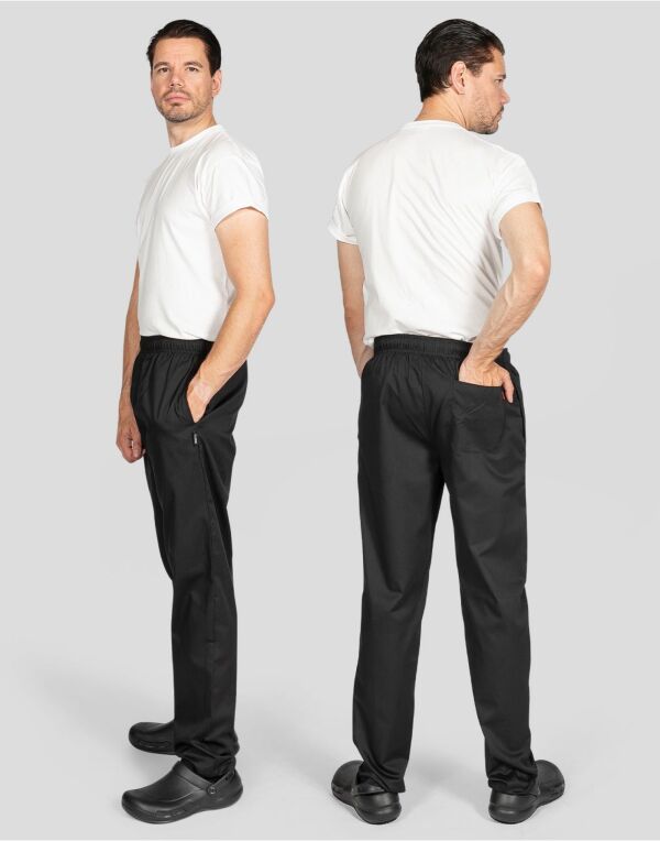 DC18B Dennys Unisex Elasticated Black Trouser