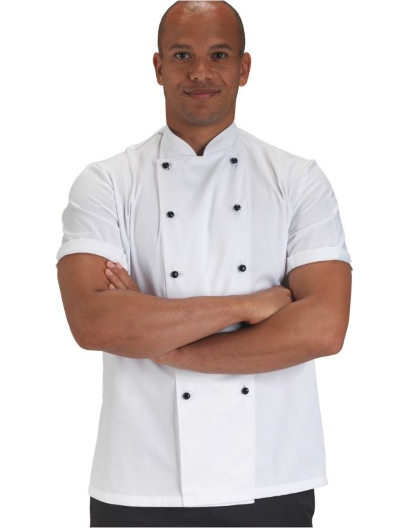DD20S Dennys Removable Stud Short Sleeve Chef Jacket