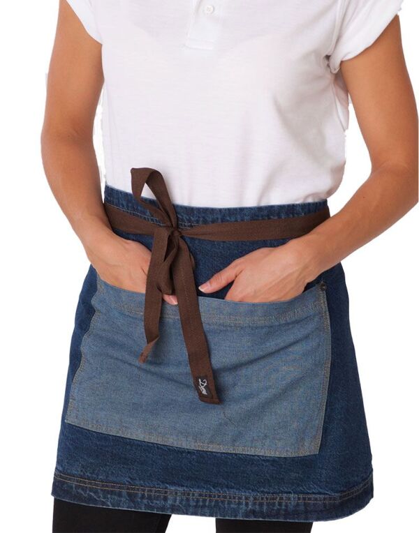DP103B1 Dennys Washed Denim Contrast Waist Apron